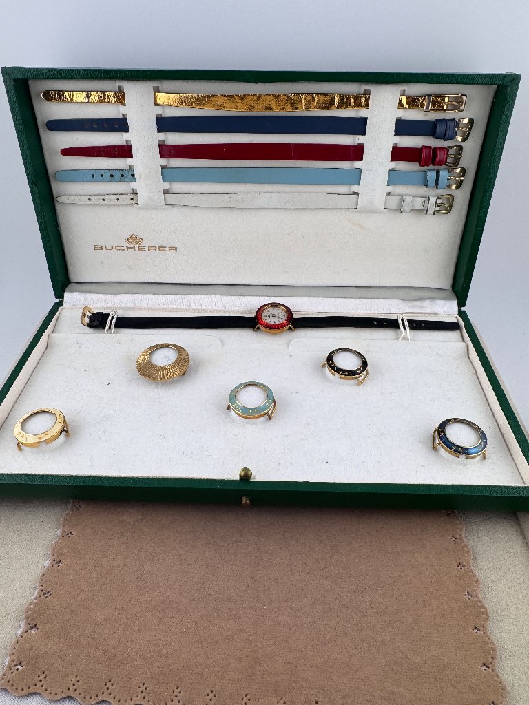 Vintage Swiss Bucherer Interchangeable Windup Ladies Watch Set